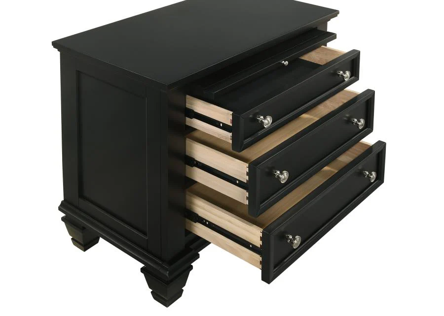 Sandy Beach 3-drawer Nightstand Black - Image 11