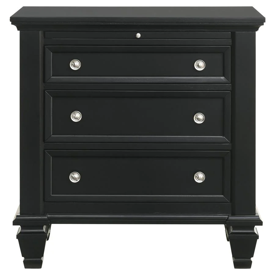 Sandy Beach 3-drawer Nightstand Black - Image 3