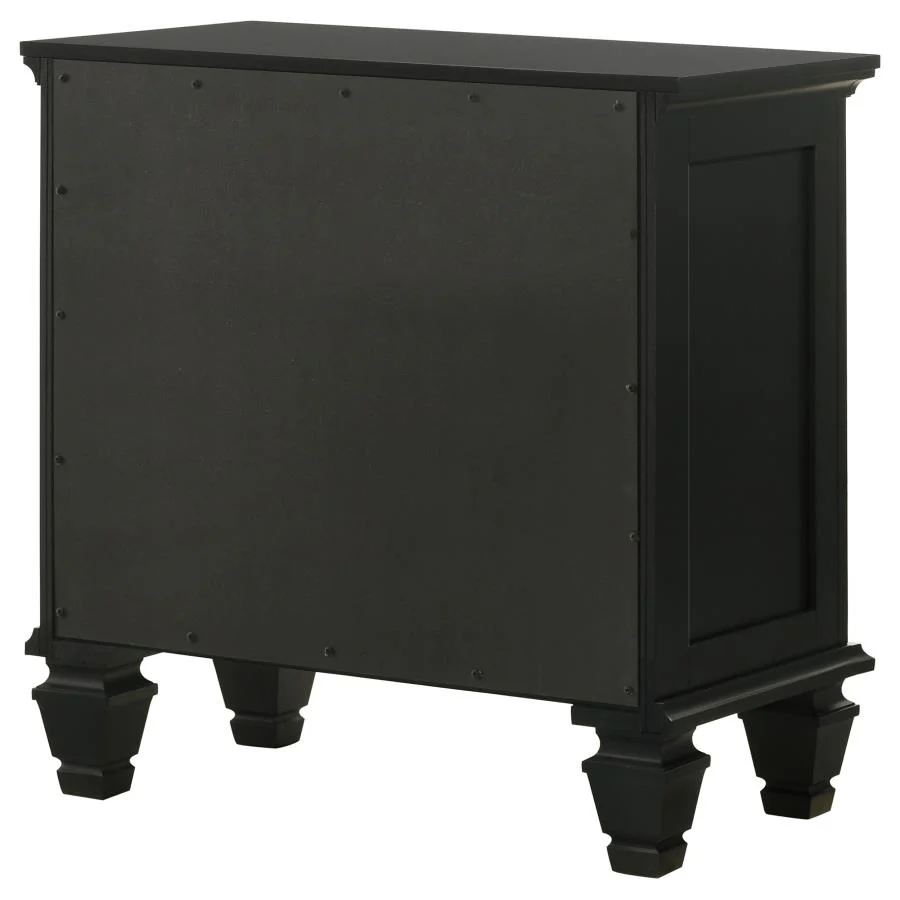 Sandy Beach 3-drawer Nightstand Black - Image 8