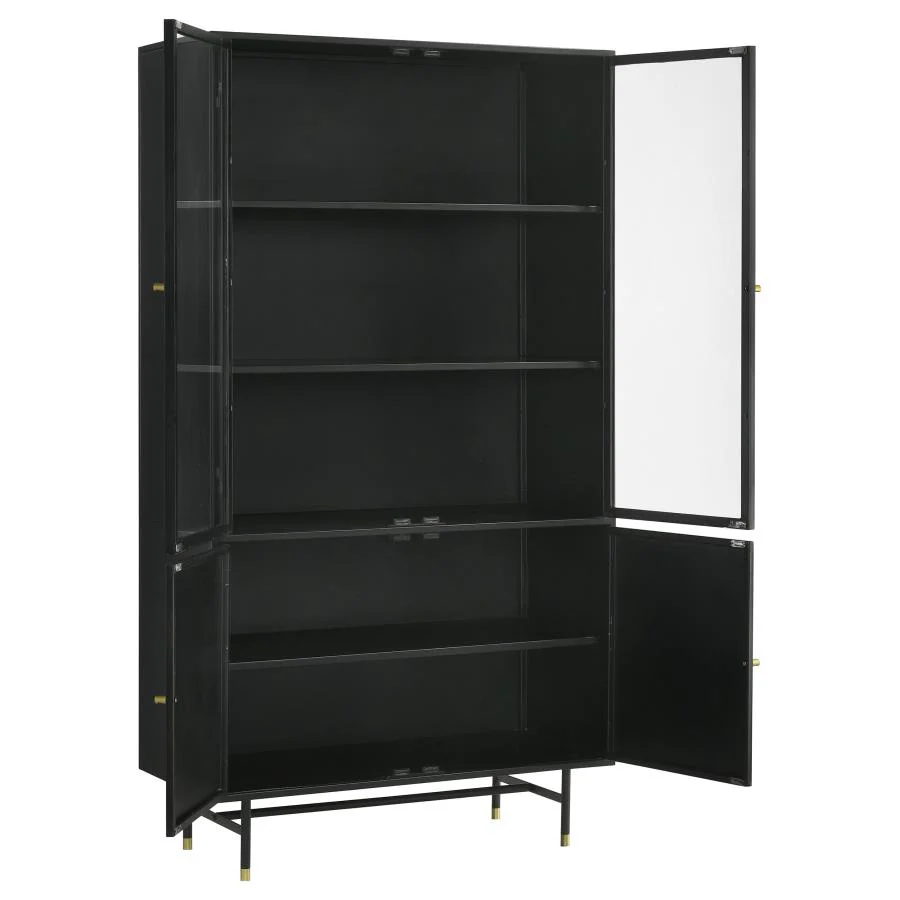 Santiago - 4 Door Metal Tall Storage Cabinet - Matte Black - Image 3