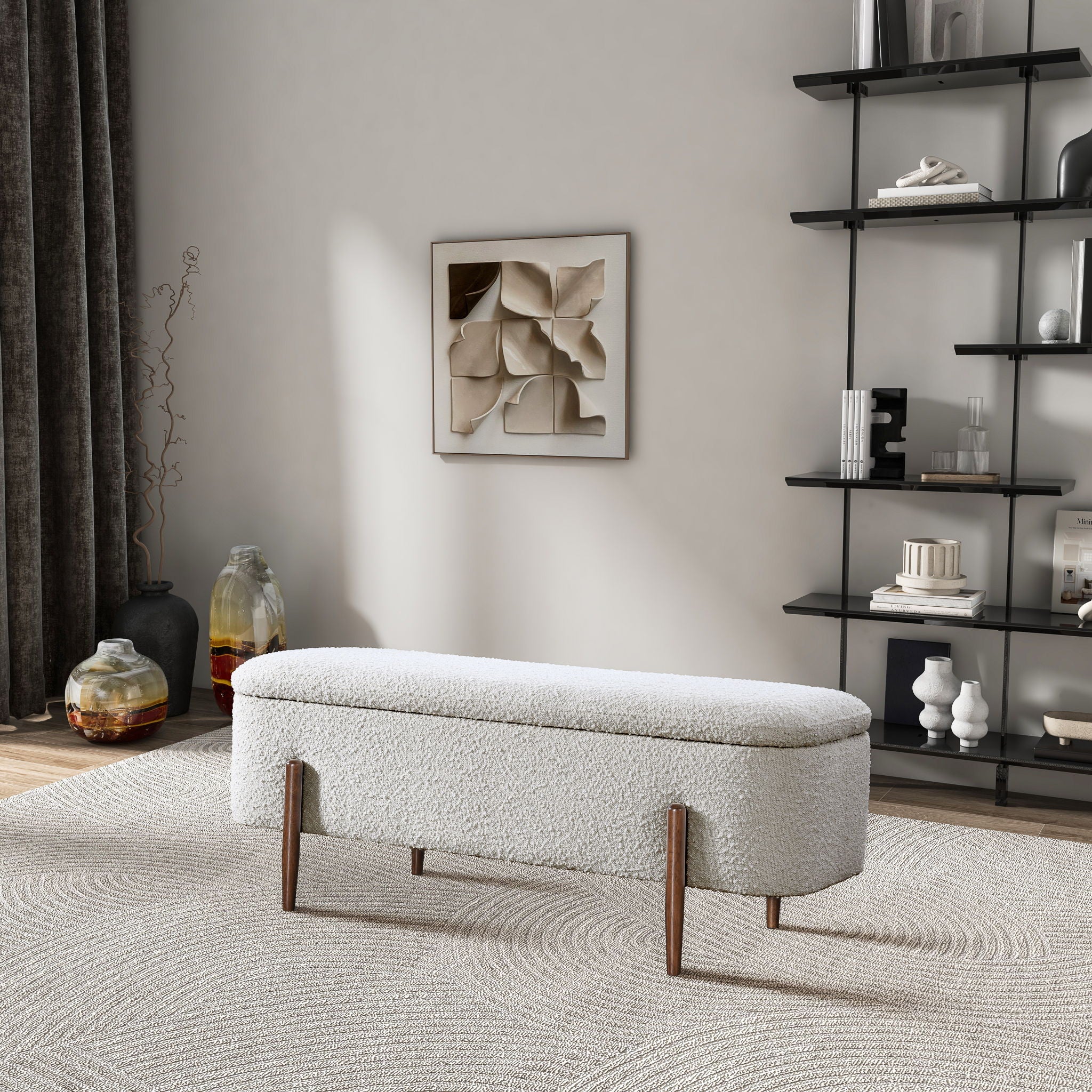 Sarna - Storage Bench - Ivory - Image 4