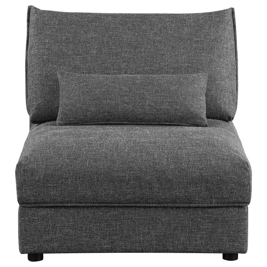 Sasha Upholstered Armless Chair Barely Black - Image 2