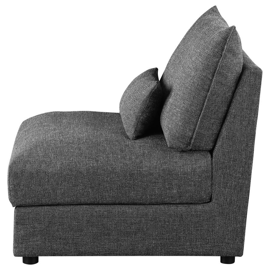 Sasha Upholstered Armless Chair Barely Black - Image 4