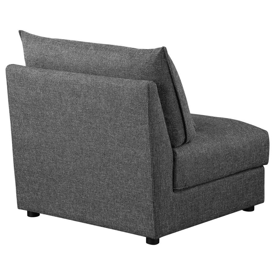 Sasha Upholstered Armless Chair Barely Black - Image 6