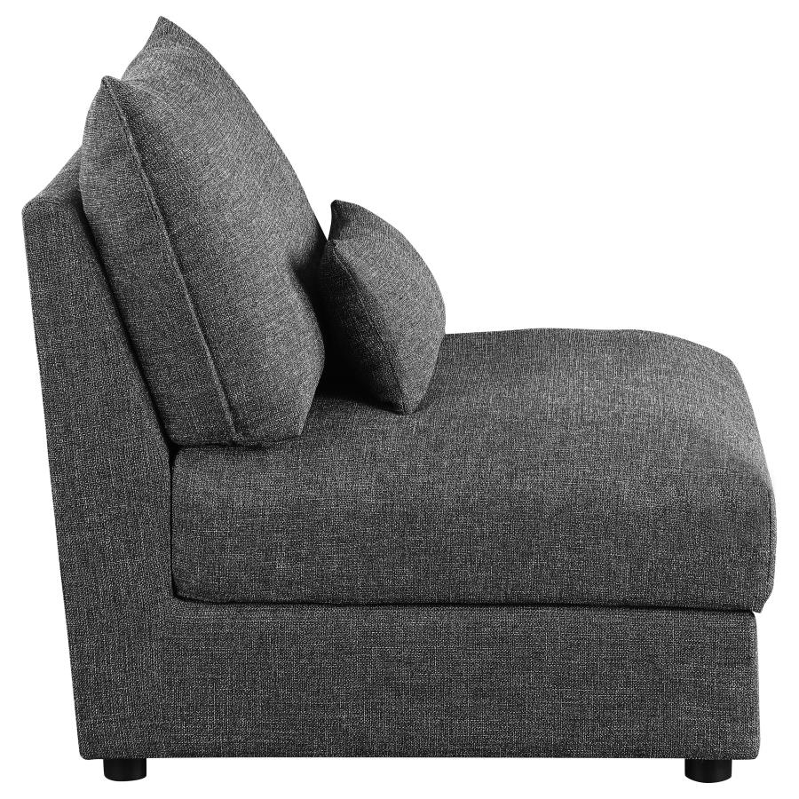 Sasha Upholstered Armless Chair Barely Black - Image 7
