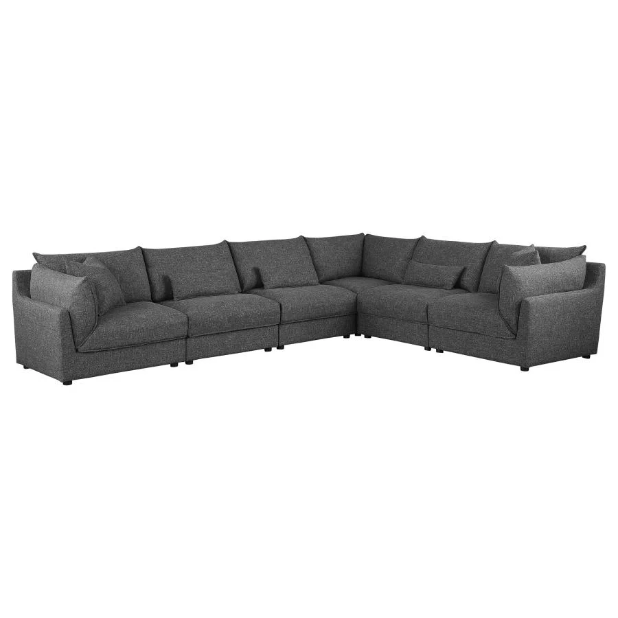 Sasha Upholstered Armless Chair Barely Black - Image 9
