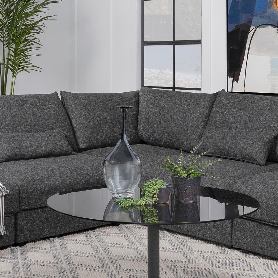 Sasha Upholstered Corner / LAF / RAF Chair Barely Black