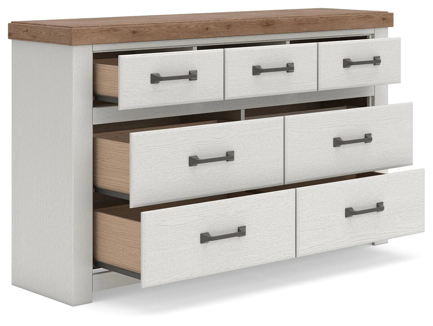 Savonport - Seven Drawer Dresser - White / Brown - Image 4
