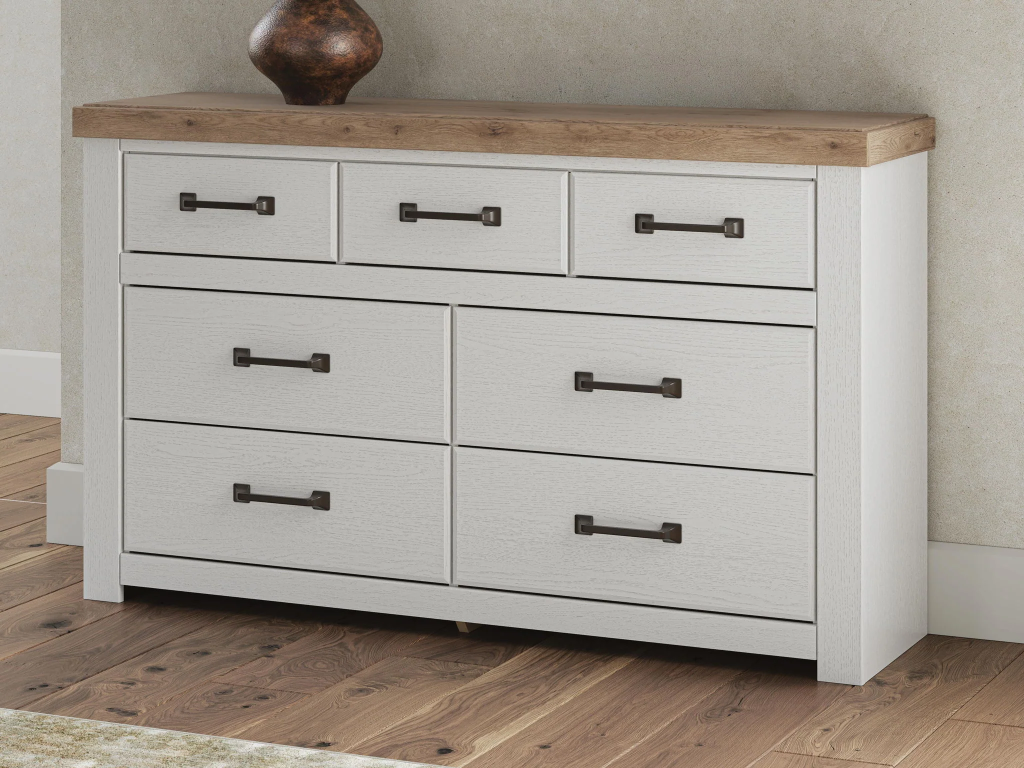 Savonport - Seven Drawer Dresser - White / Brown - Image 5