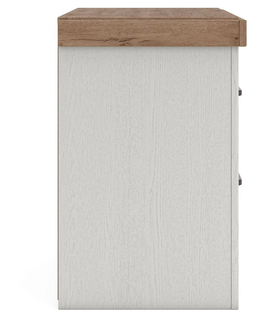 Savonport - Two Drawer Night Stand - White / Brown - Image 6