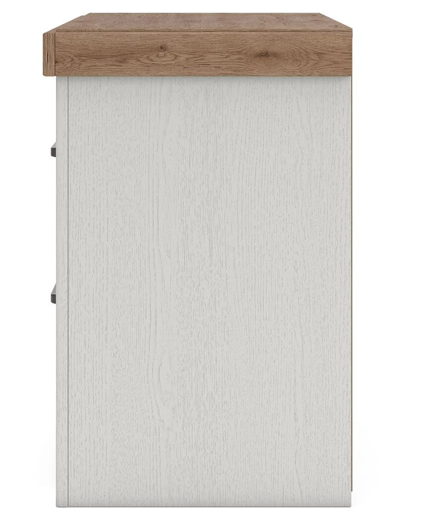 Savonport - Two Drawer Night Stand - White / Brown - Image 9