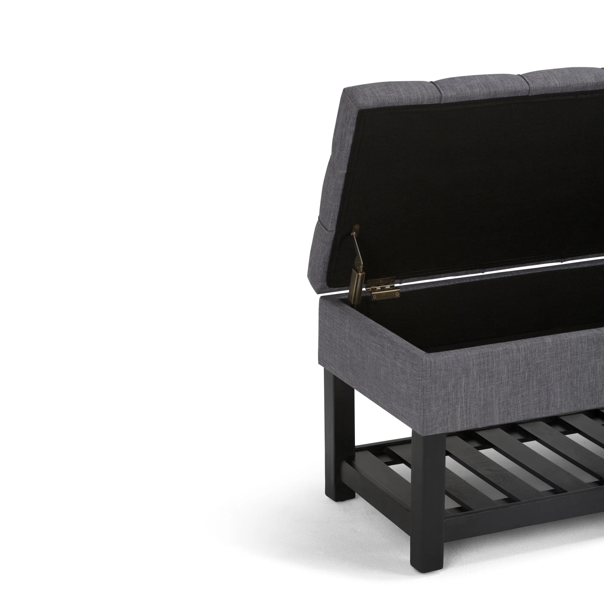 Saxon - Upholstered Transitional Storage Ottoman Bench - Image 11