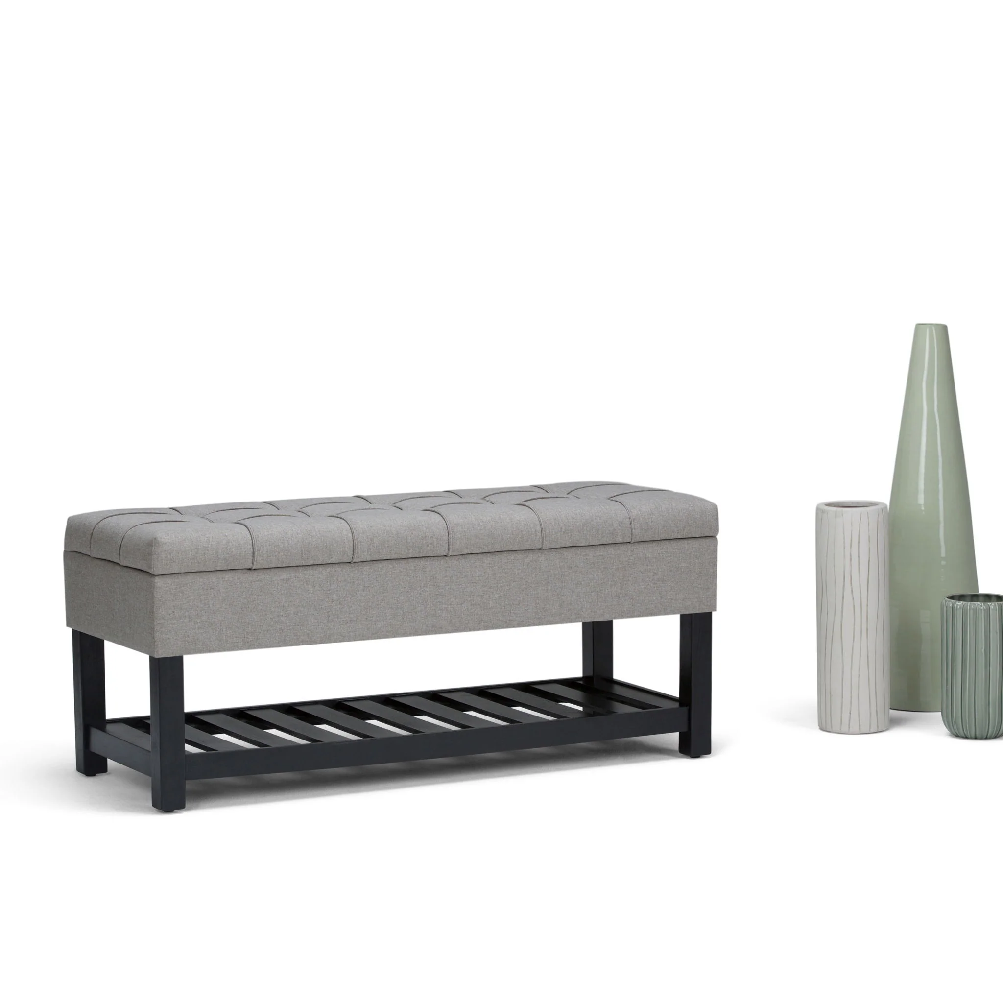 Saxon - Upholstered Transitional Storage Ottoman Bench - Image 16