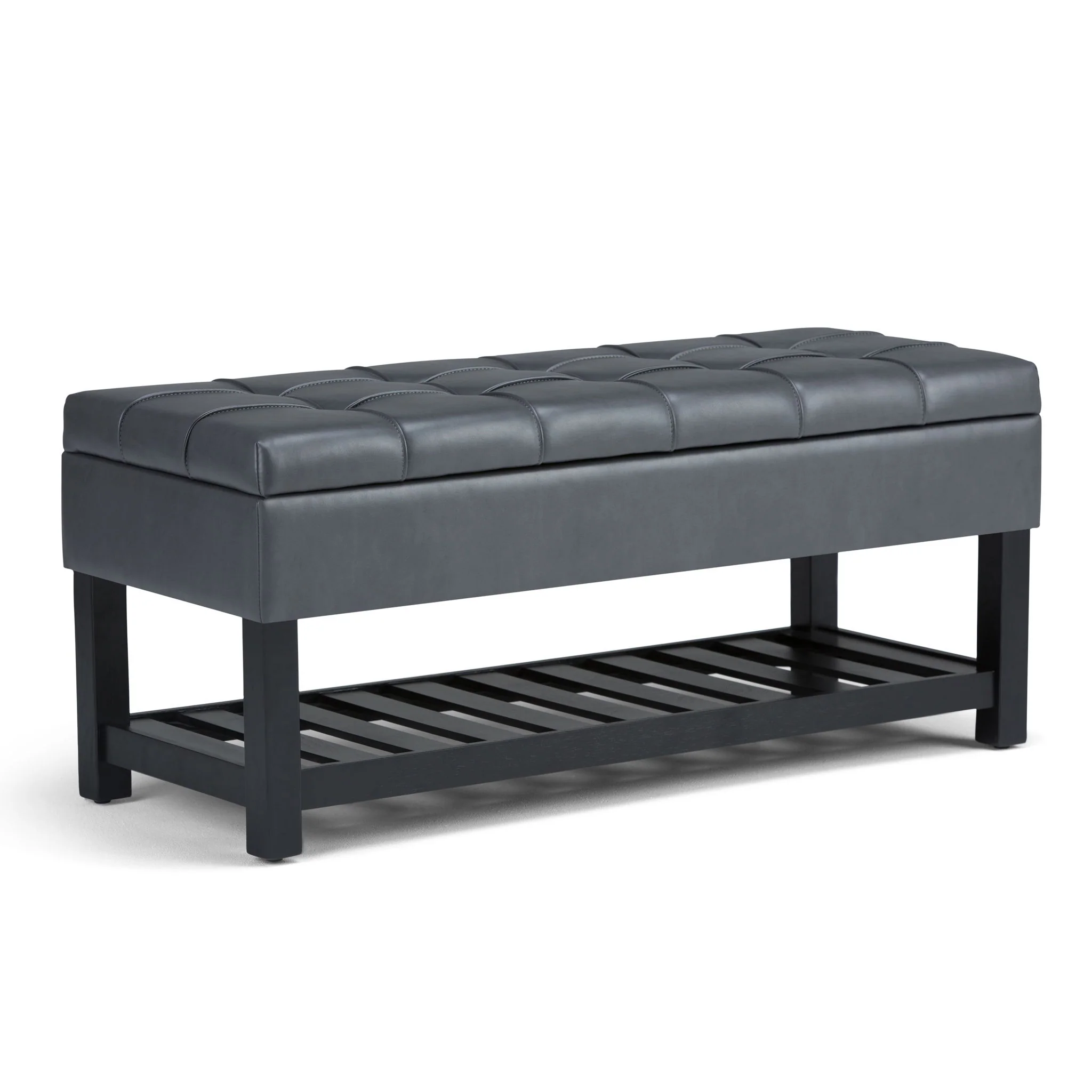 Saxon - Upholstered Transitional Storage Ottoman Bench - Image 4