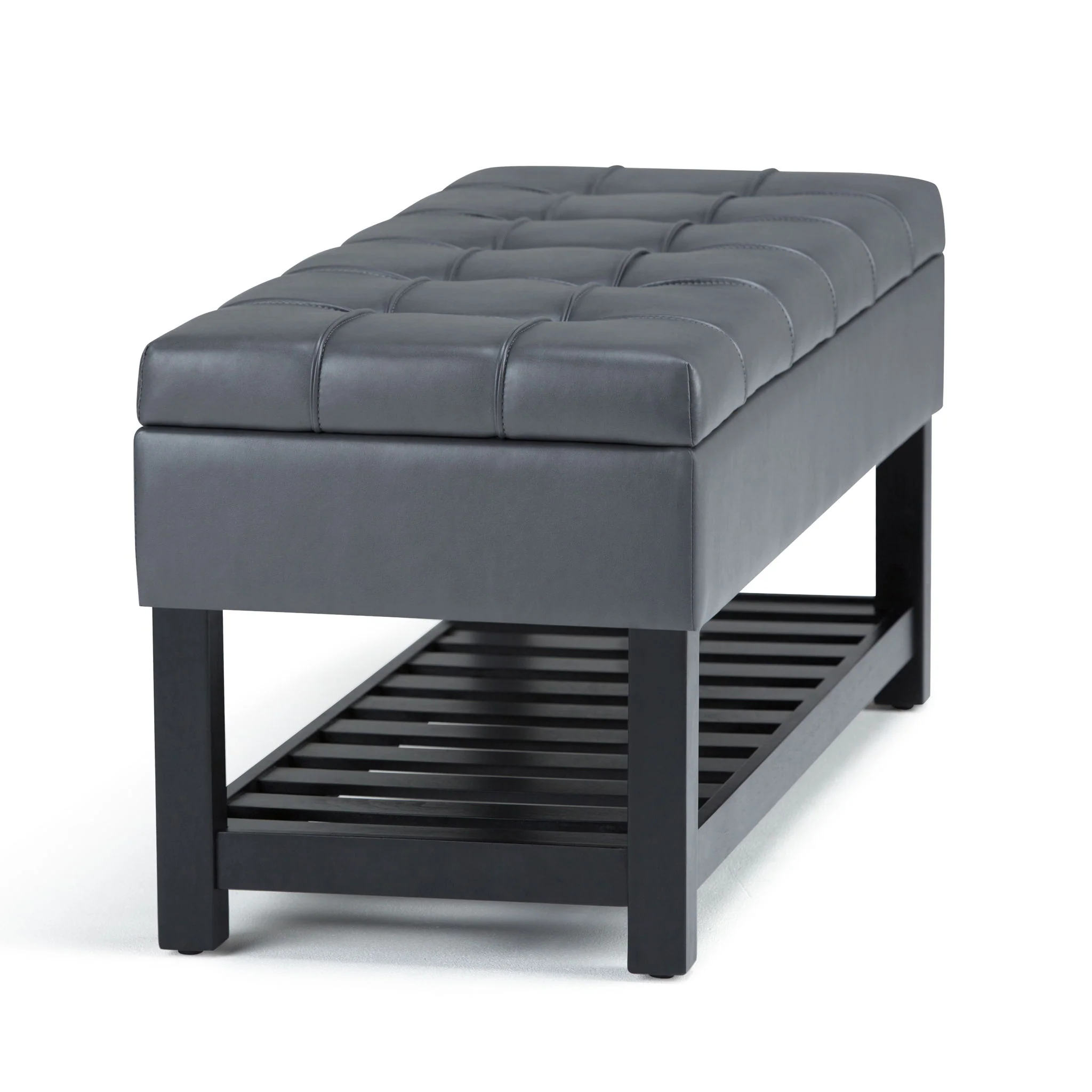 Saxon - Upholstered Transitional Storage Ottoman Bench - Image 5