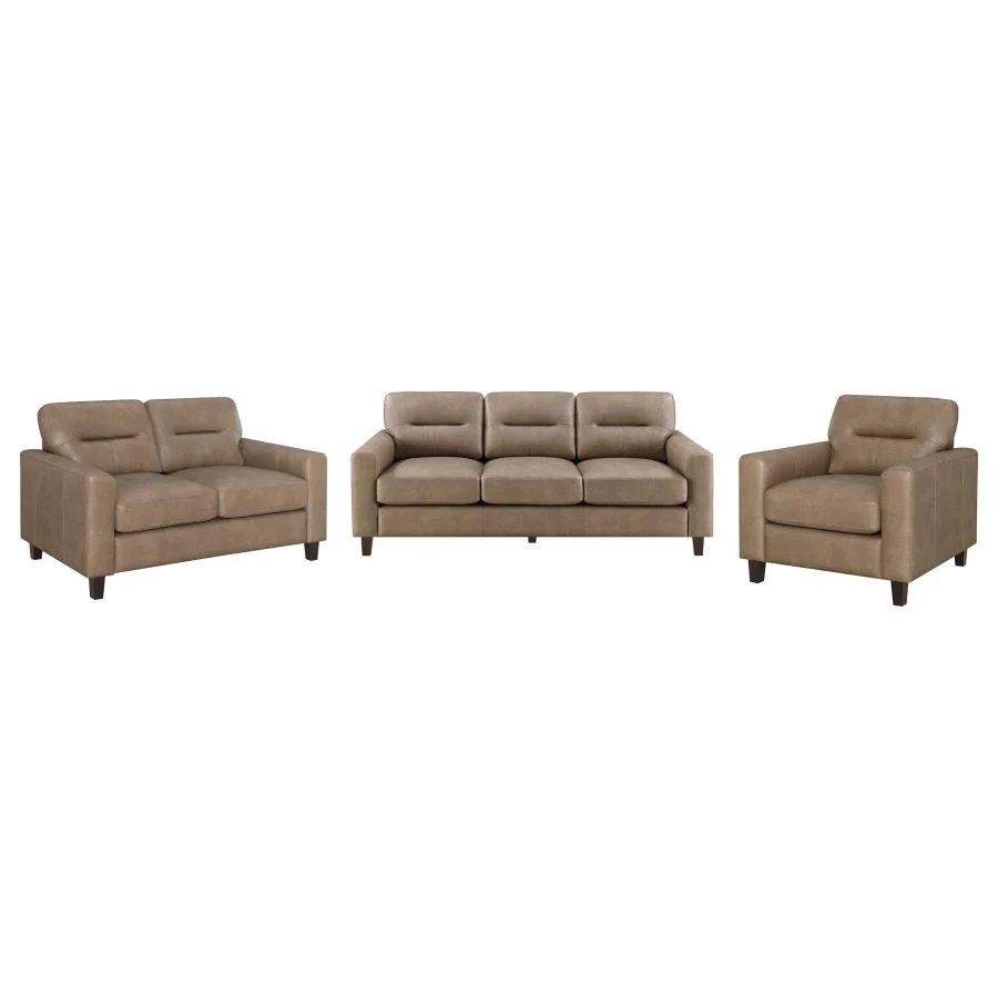 Scotland - Faux Leather Upholstered Sofa Set - Image 8