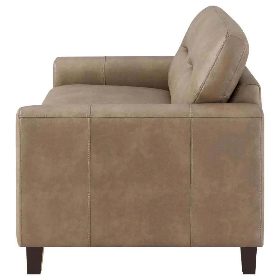 Scotland - Faux Leather Upholstered Track Arm Loveseat - Image 10