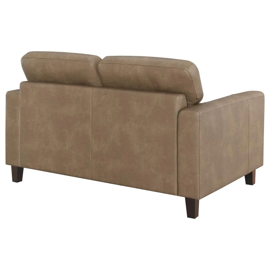 Scotland - Faux Leather Upholstered Track Arm Loveseat - Image 14