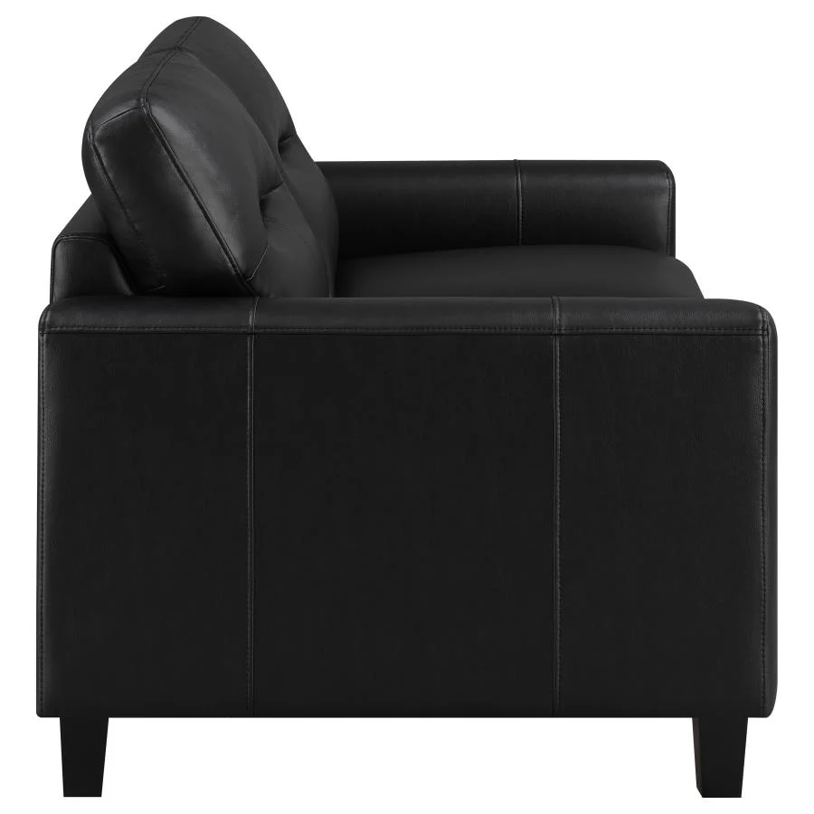 Scotland - Faux Leather Upholstered Track Arm Loveseat - Image 15