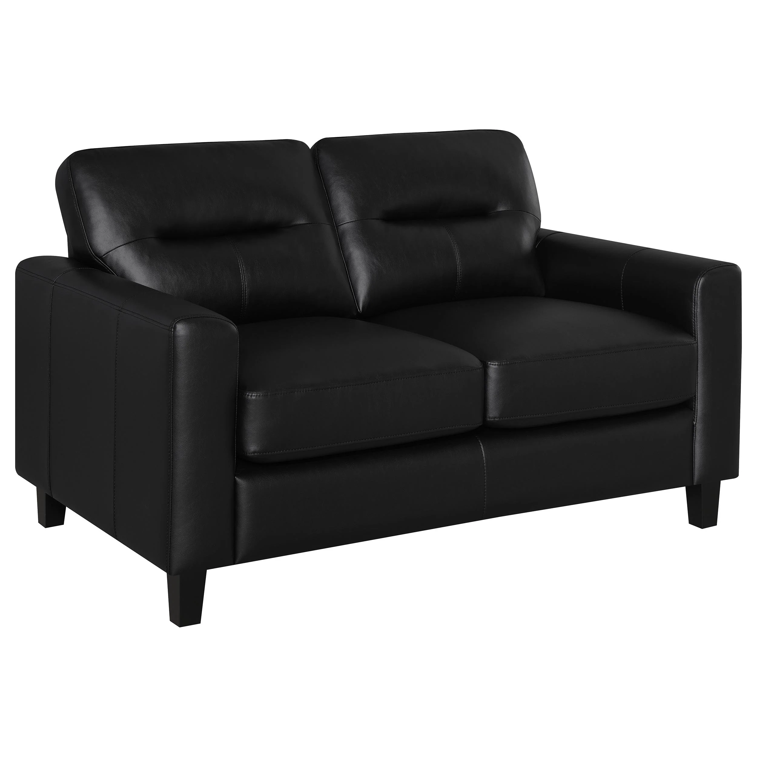 Scotland - Faux Leather Upholstered Track Arm Loveseat - Image 23