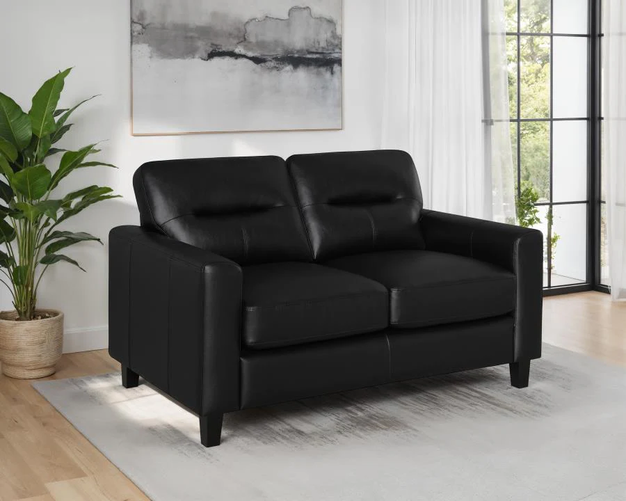 Scotland - Faux Leather Upholstered Track Arm Loveseat - Image 3