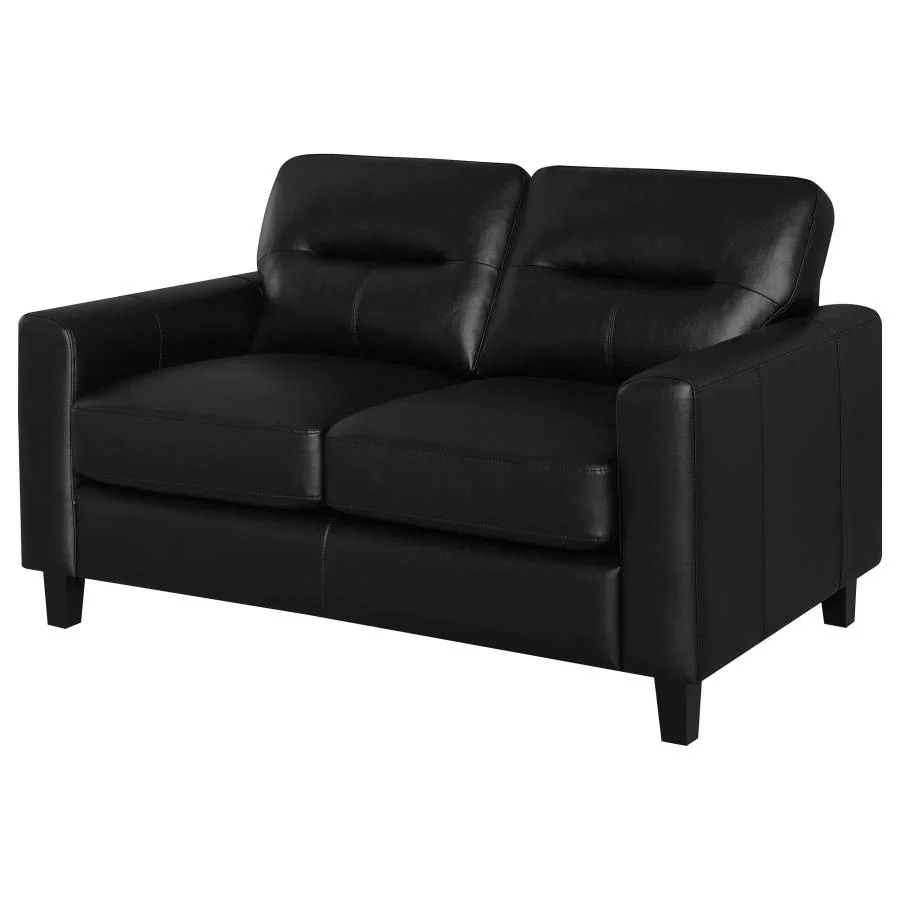 Scotland - Faux Leather Upholstered Track Arm Loveseat - Image 7