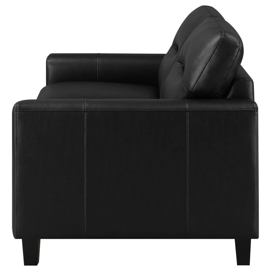 Scotland - Faux Leather Upholstered Track Arm Loveseat - Image 9
