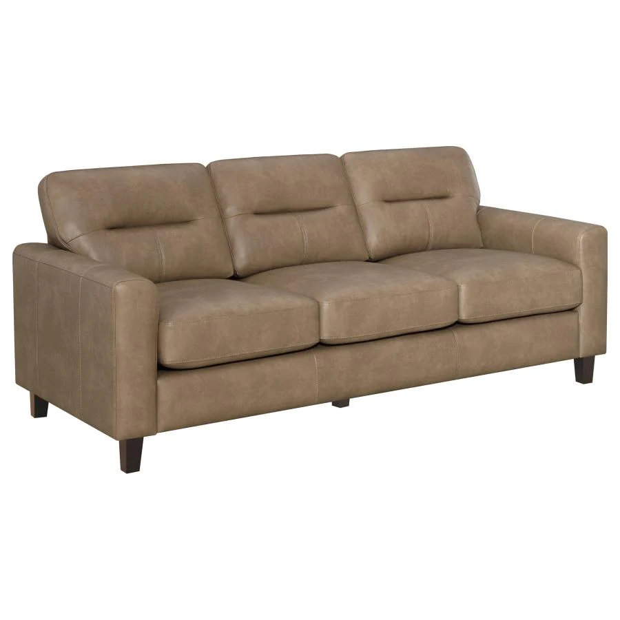 Scotland - Faux Leather Upholstered Track Arm Sofa - Image 2