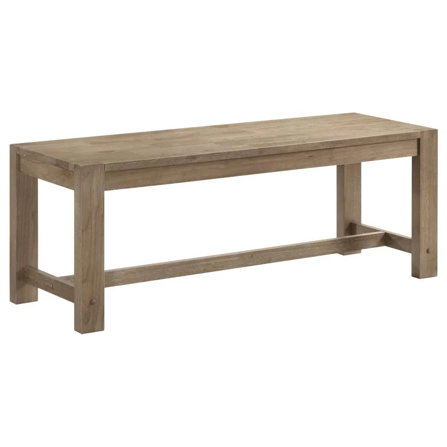 Scottsdale Wood Trestle Base Dining Bench Washed Brown - Image 8