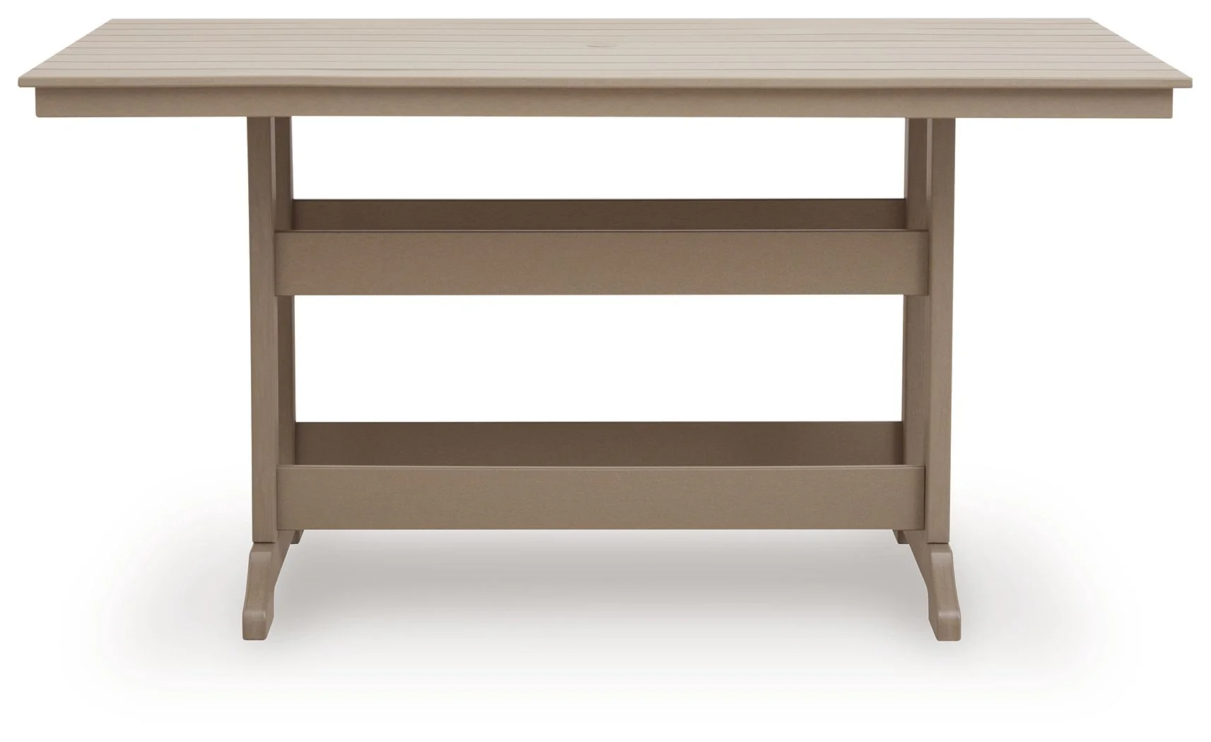 Seacliff Beach - Rectangular Counter Height Dining Table With Umbrella Option - Medium Brown - Image 3