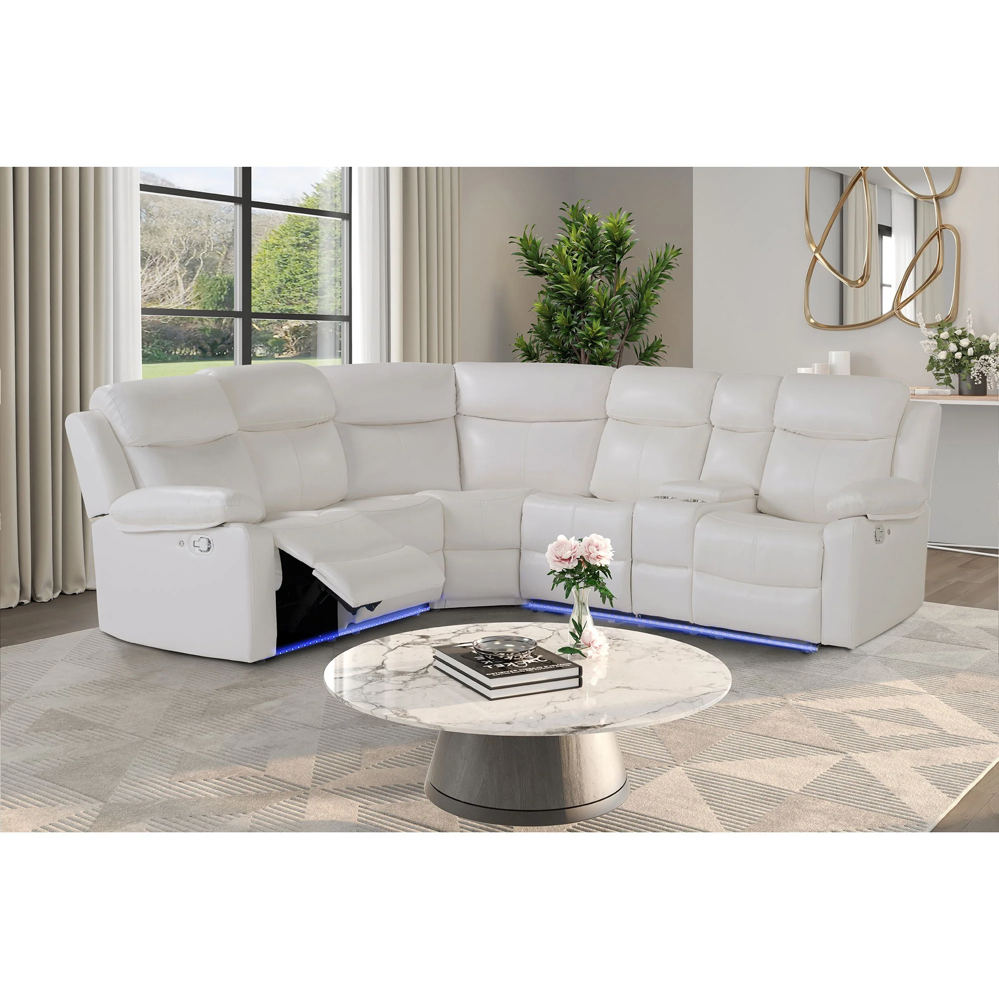 Sectional Sofa With Recline And Storage - Image 11