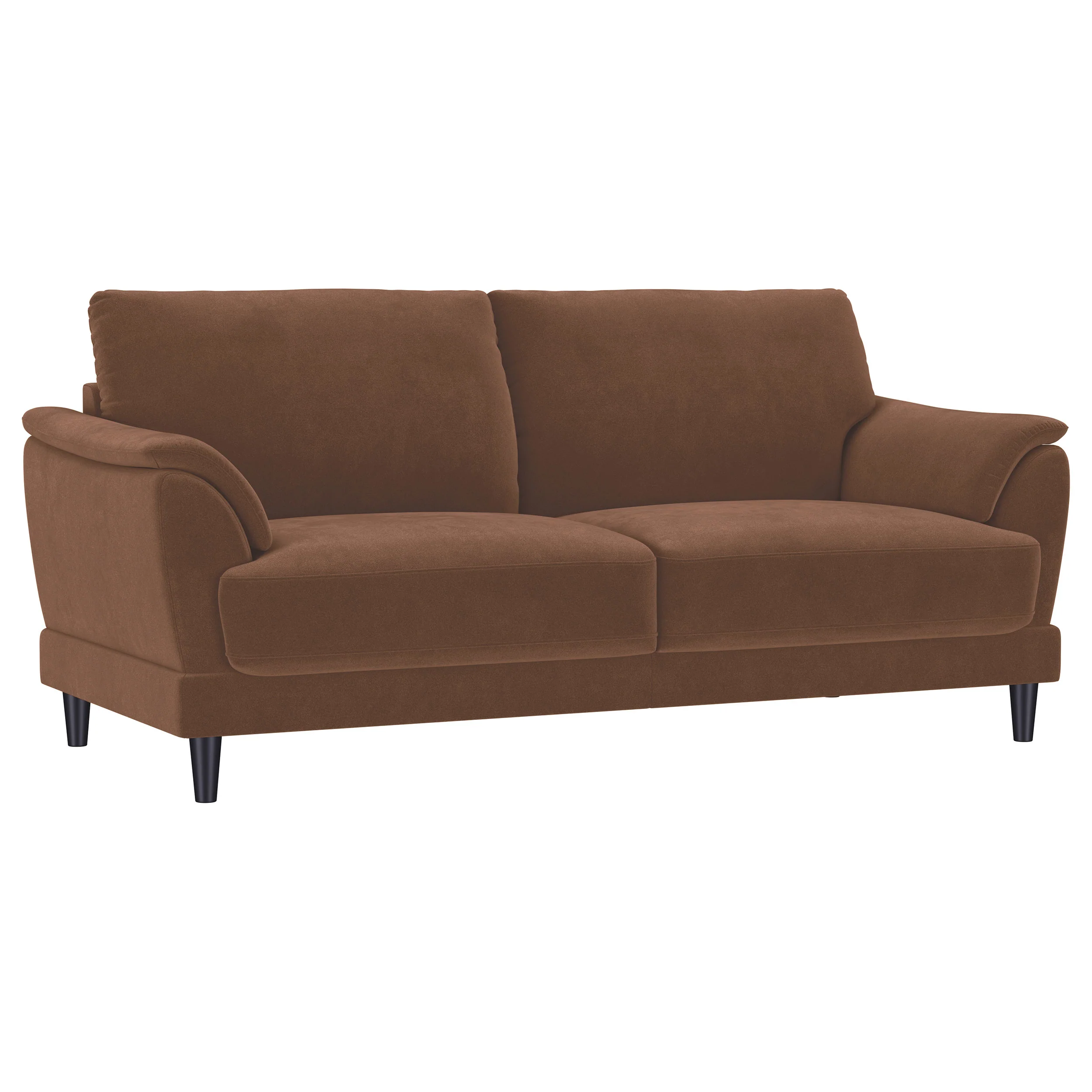 Selma - Velvet Upholstered Crescent Arm Sofa - Rust - Image 14