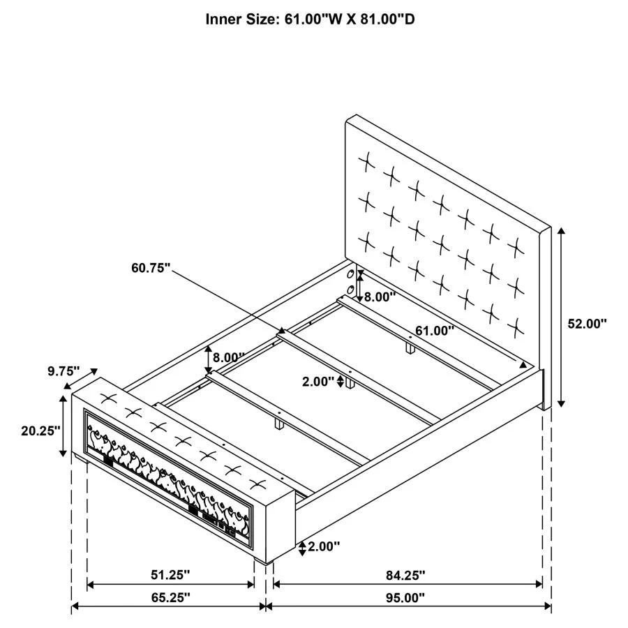 Senna - Upholstered Audio Flame Visualizer Bed - Image 36