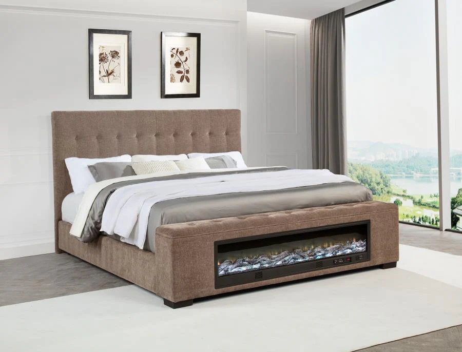 Senna - Upholstered Audio Flame Visualizer Bed - Image 5