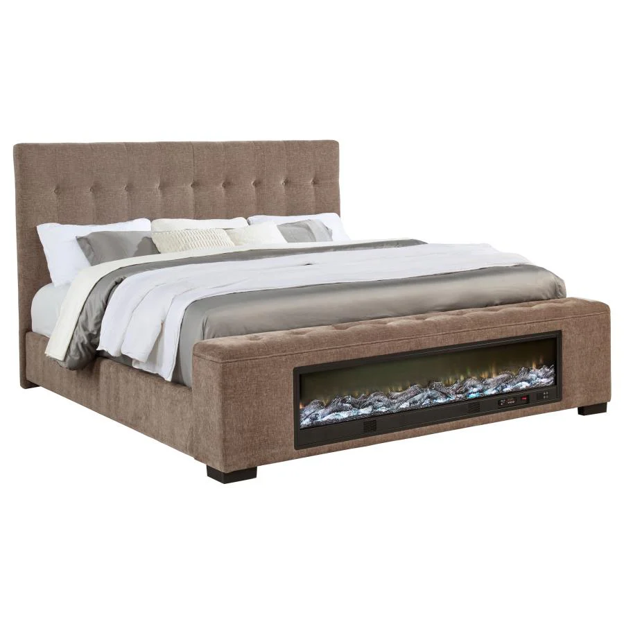 Senna - Upholstered Audio Flame Visualizer Bed - Image 8