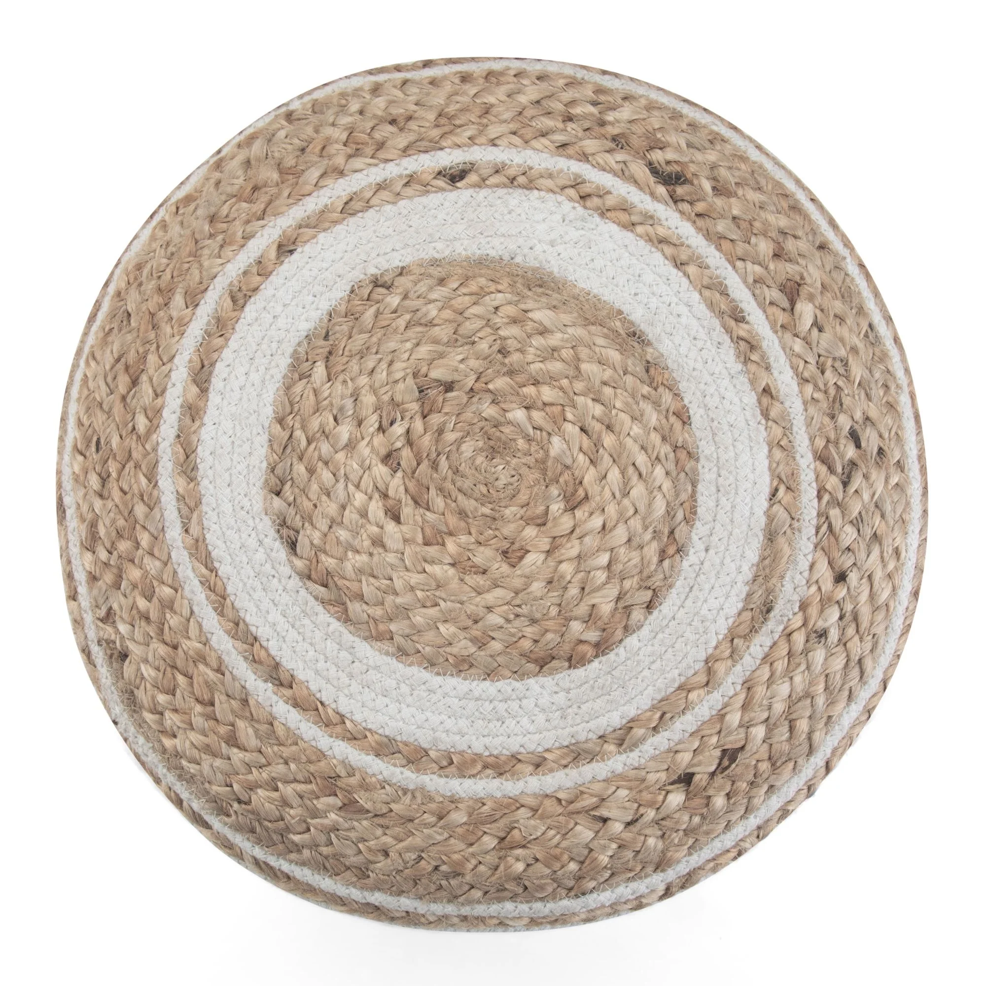 Serena - Handcrafted Round Braided Pouf - Image 7