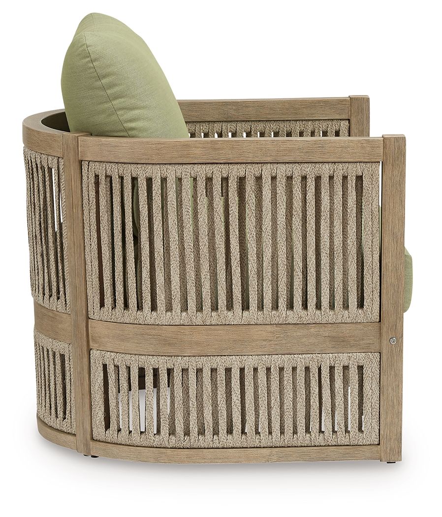 Serena Shores - Lounge Chair With Cushion (Set of 2) - Beige / Green - Image 6