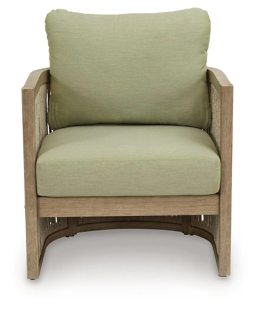 Serena Shores - Lounge Chair With Cushion (Set of 2) - Beige / Green - Image 7