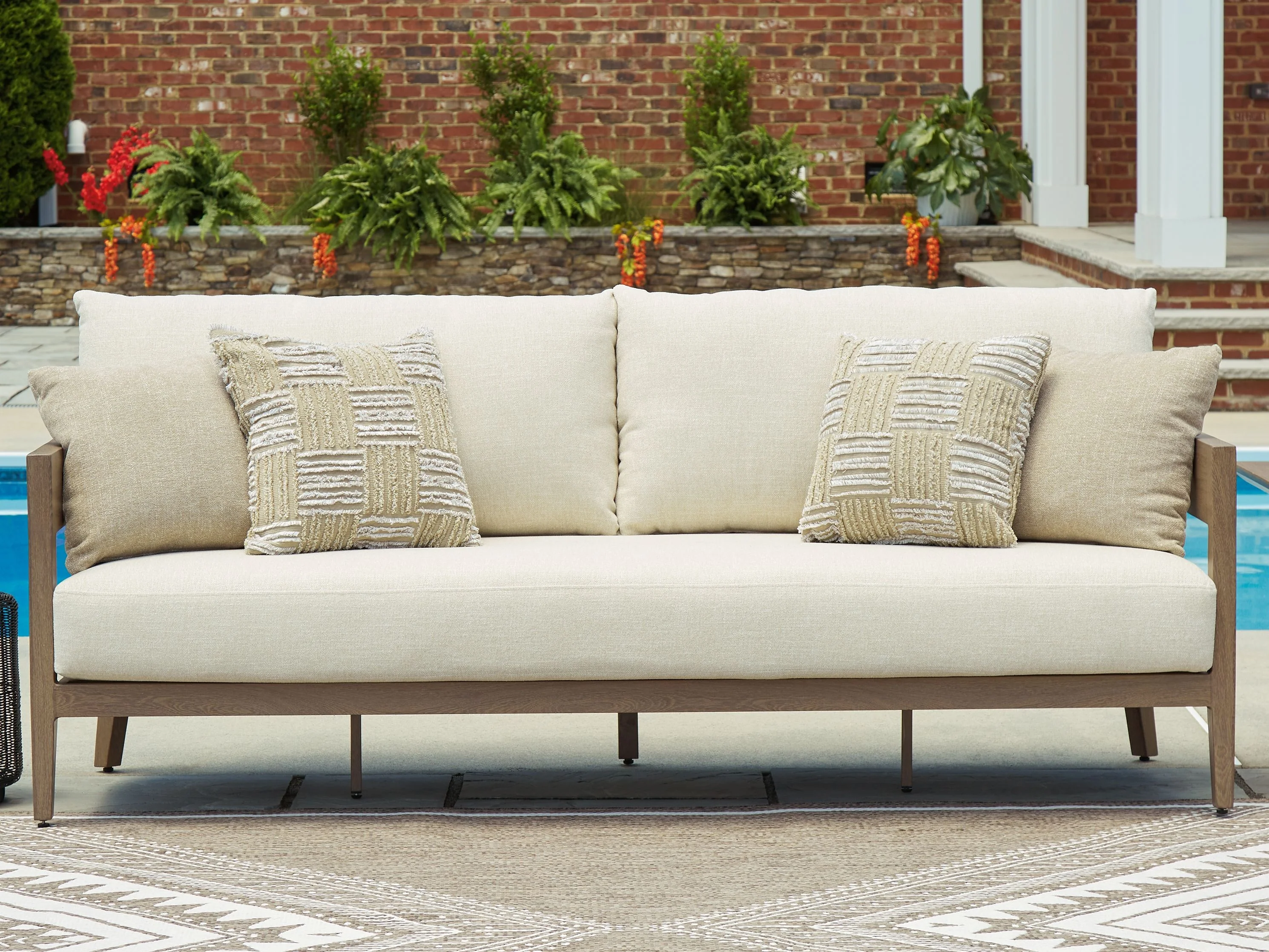 Serene Bay - Sofa With Cushion - Dark Brown / White - Image 7
