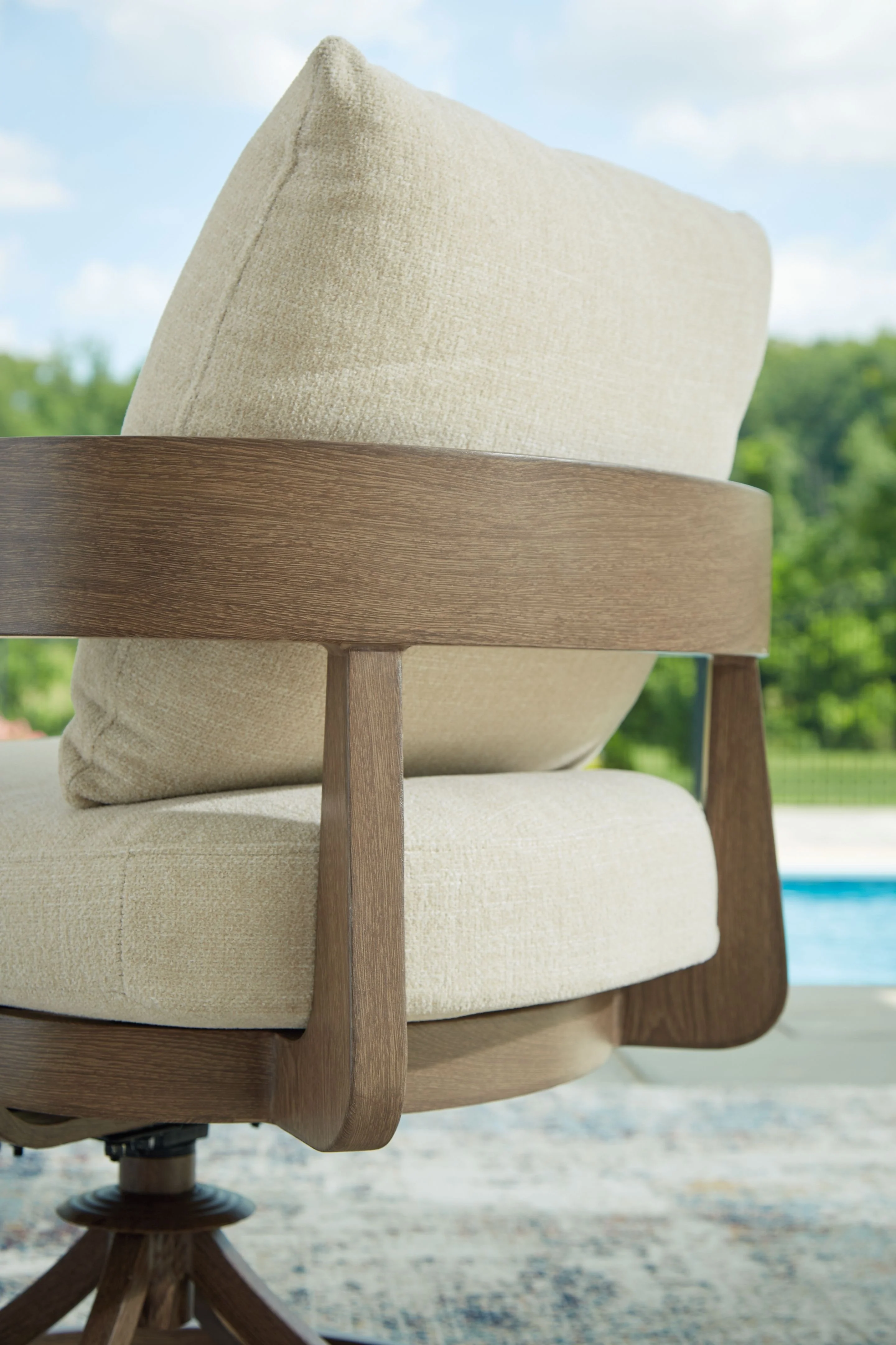 Serene Bay - Swivel Chair With Cushion (Set of 2) - Dark Brown / White - Image 11