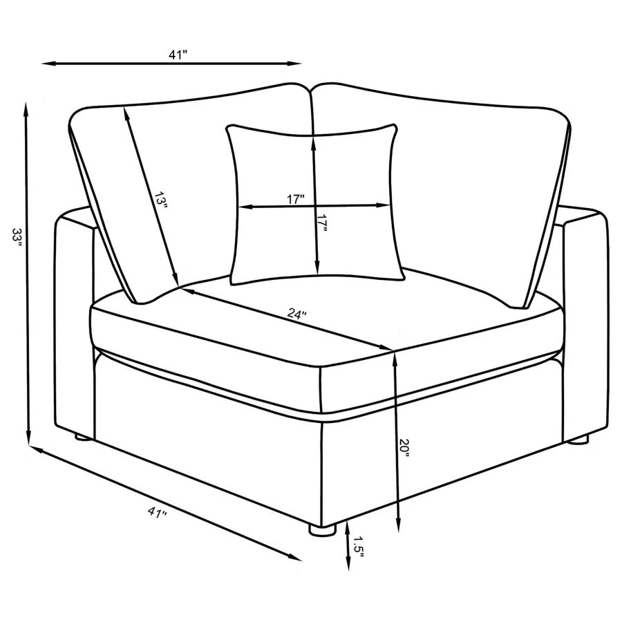 Serene Upholstered Armless / Corner Chair - Image 35