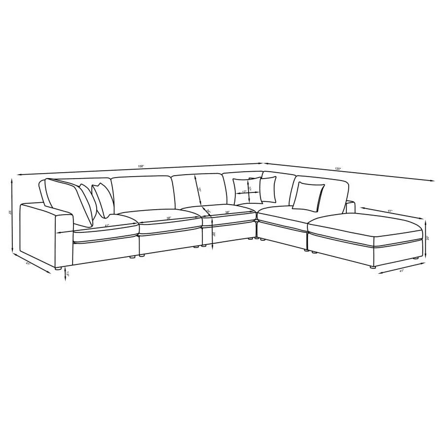 Serene - Upholstered Modular Sectional Sofa - Image 101