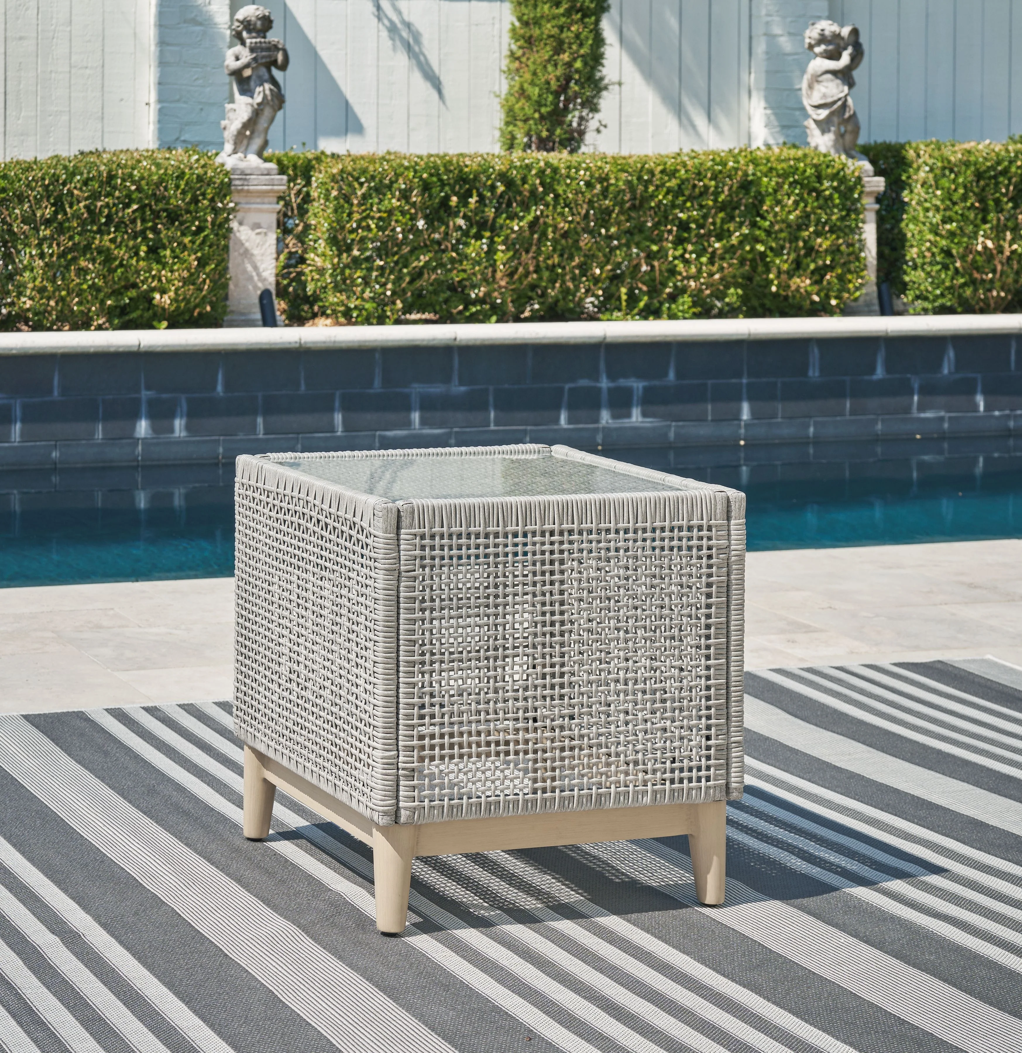 Seton Creek - Square End Table - Gray - Image 5