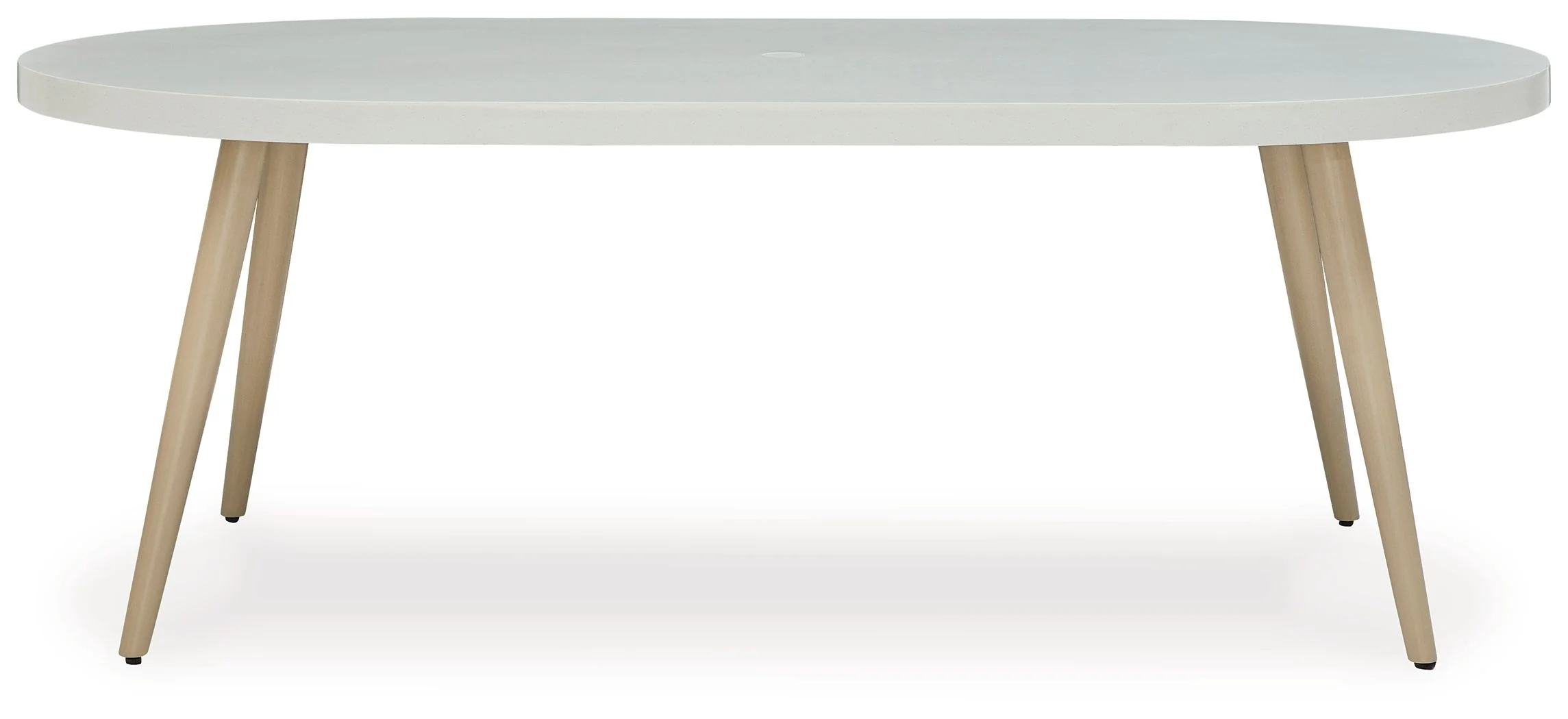 Seton Creek - Oval Dining Table With Umb Opt - White - Image 6