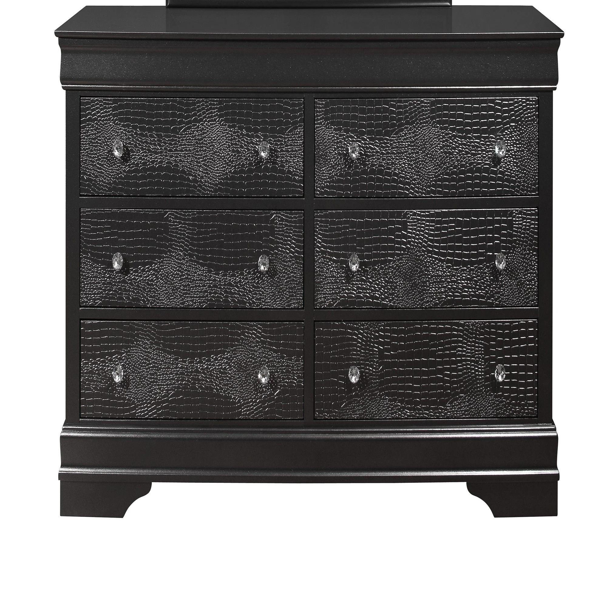 Shaker - 5 Pieces Bedroom Set With Crystal Inspired Tufted Headboard And LED Lighting - Image 10