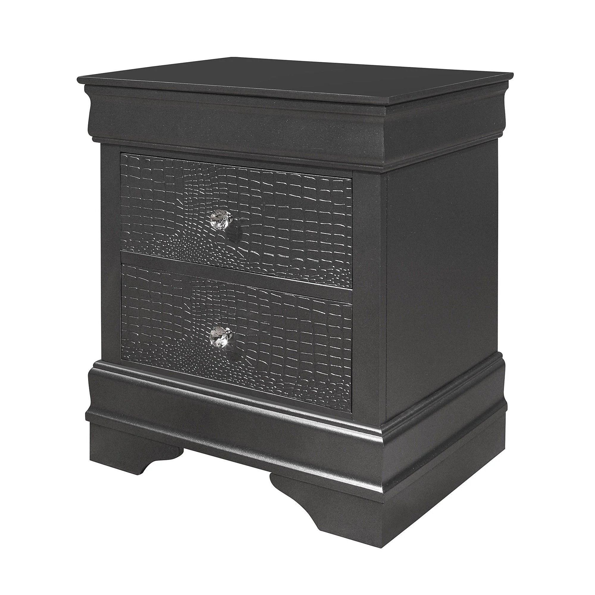 Shaker - 5 Pieces Bedroom Set With Crystal Inspired Tufted Headboard And LED Lighting - Image 14