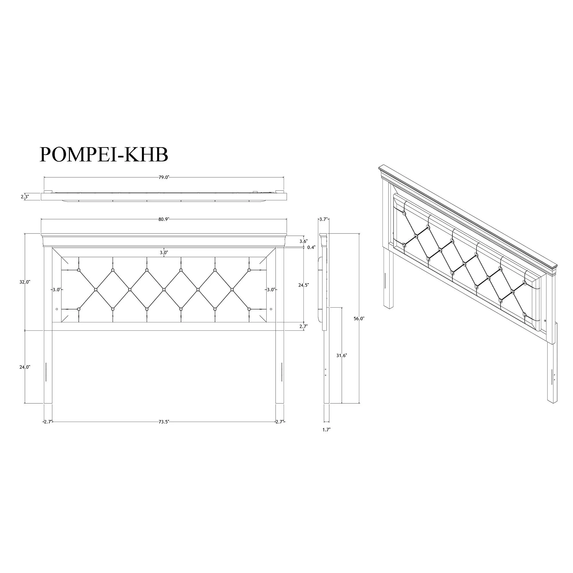 Shaker - 5 Pieces Bedroom Set With Crystal Inspired Tufted Headboard And LED Lighting - Image 22