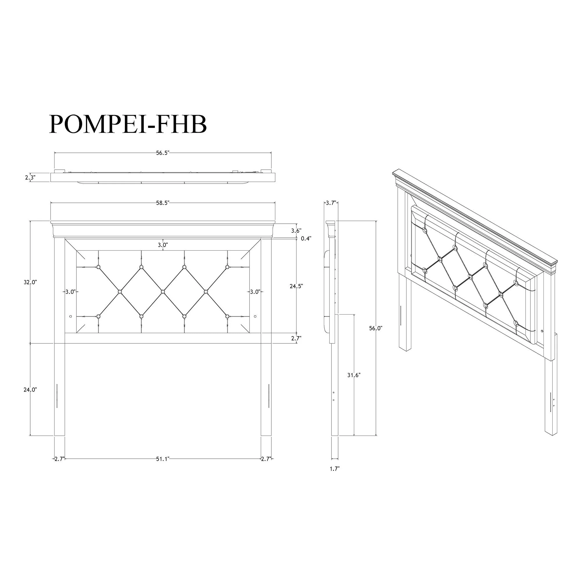 Shaker - 5 Pieces Bedroom Set With Crystal Inspired Tufted Headboard And LED Lighting - Image 8