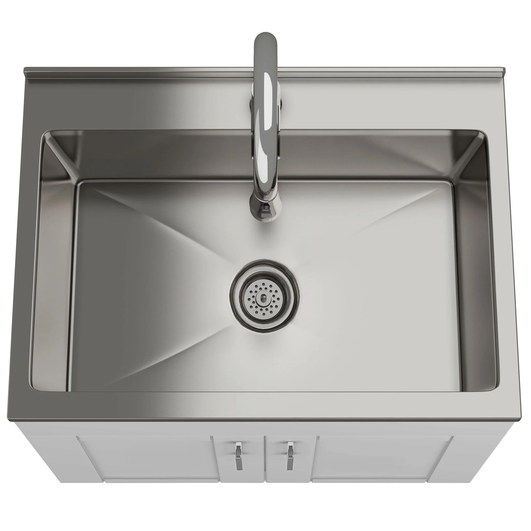 Shaker - Modern Wide, Laundry Cabinet With Faucet And Stainless Steel Sink - Image 4