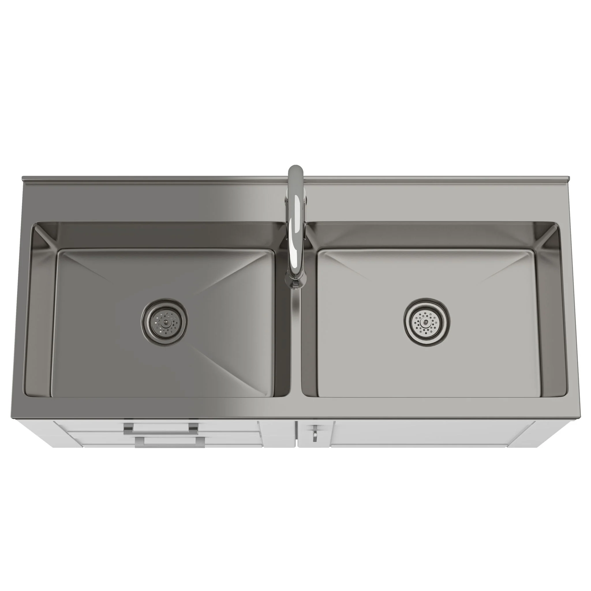 Shaker - Modern Wide Laundry Cabinet With Faucet And Sink - White - Image 7